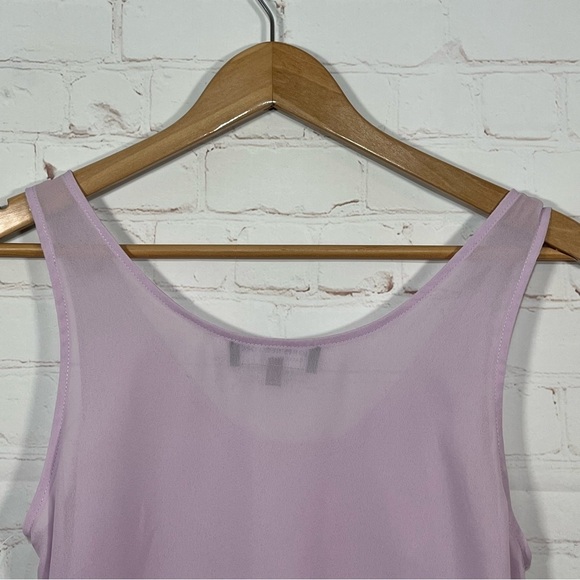 New Jones New York Collection Camisole Tank Top Size 4 Purple Chiffon Sheer - Picture 5 of 8